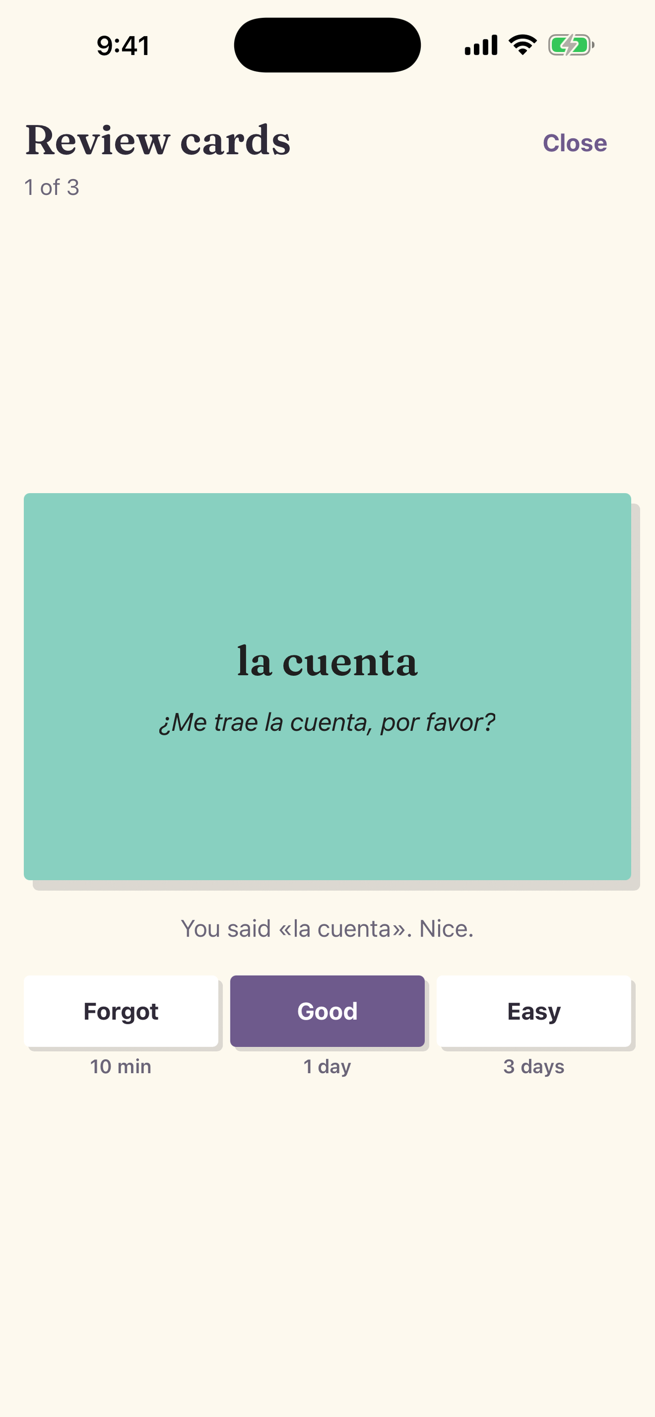 Say it on a word card